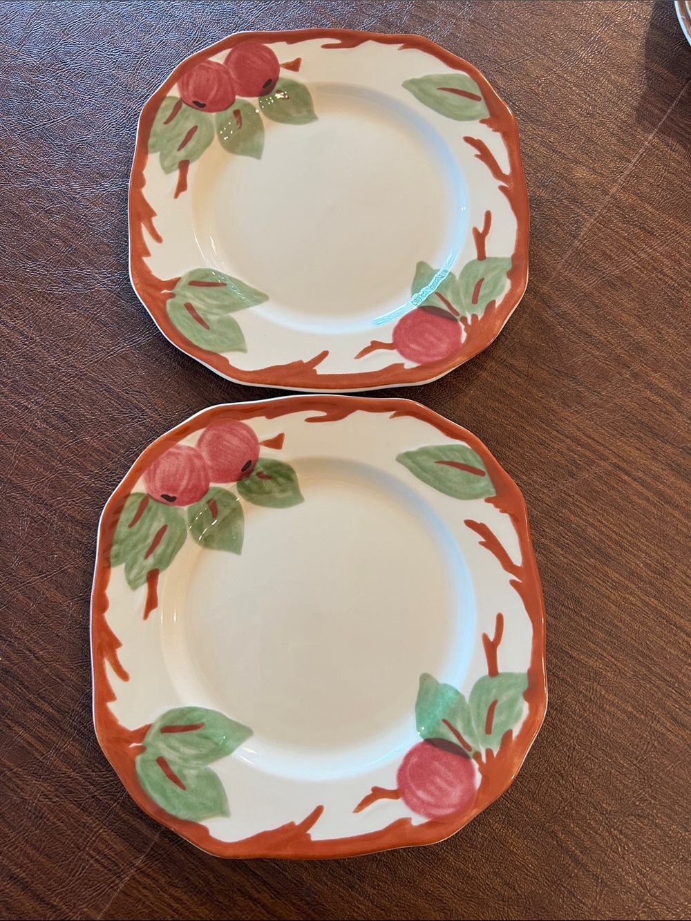 Vintage Franciscan Apple 7 1/2 inch Salad/Dessert Square Plates-Rare